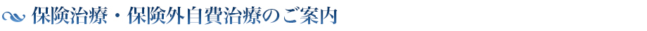 保険治療・保険外自費治療のご案内